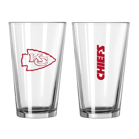 Logo Brands Kansas City Chiefs 16oz Gameday Pint Glass 616-G16P-1